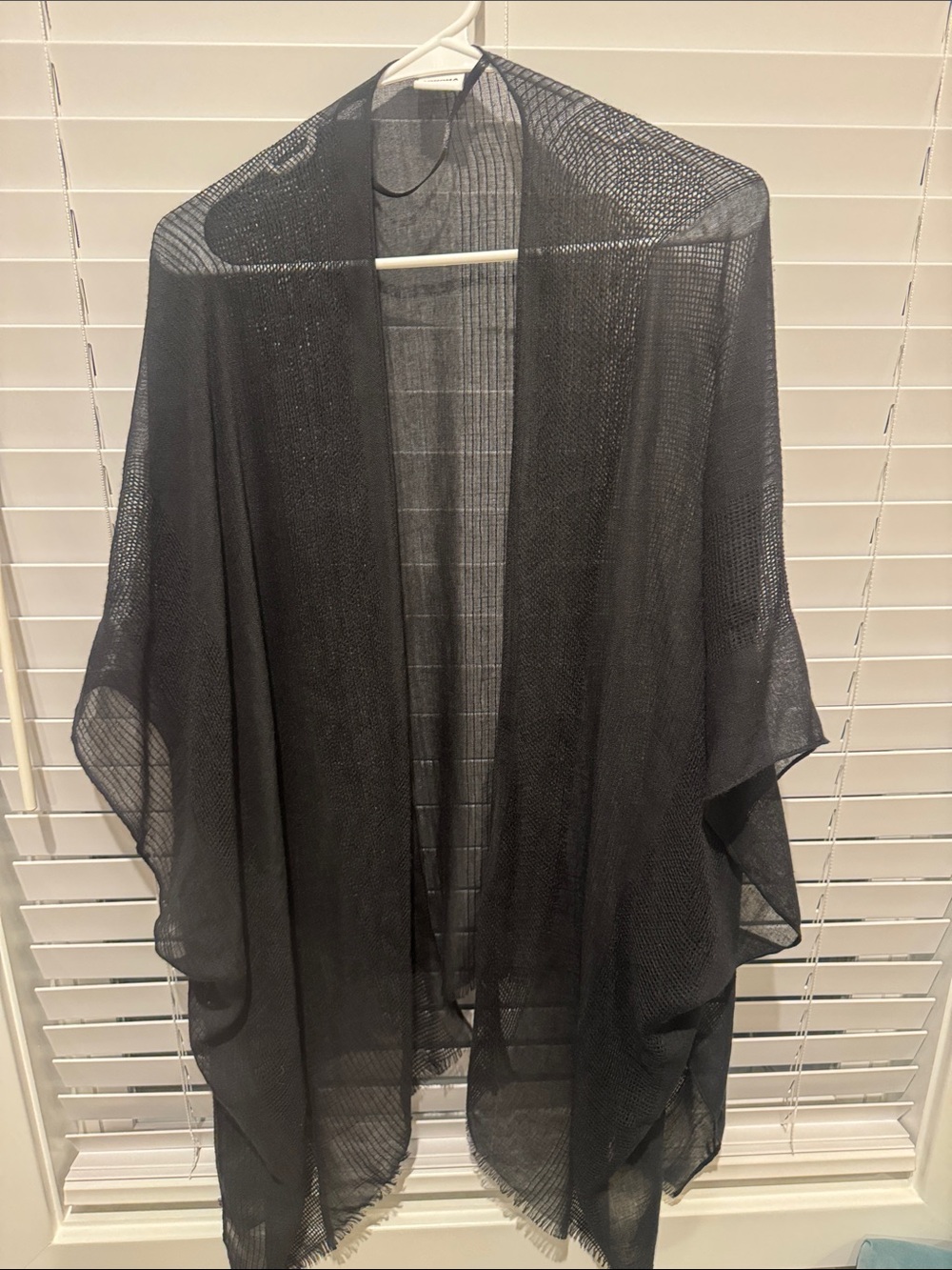 Sonoma Black Sheer Open-Front Cape